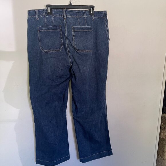 Talbots Women's Plus 18W Sailor Wide Leg Jeans Trousers Button Detail T6 - Picture 9 of 11